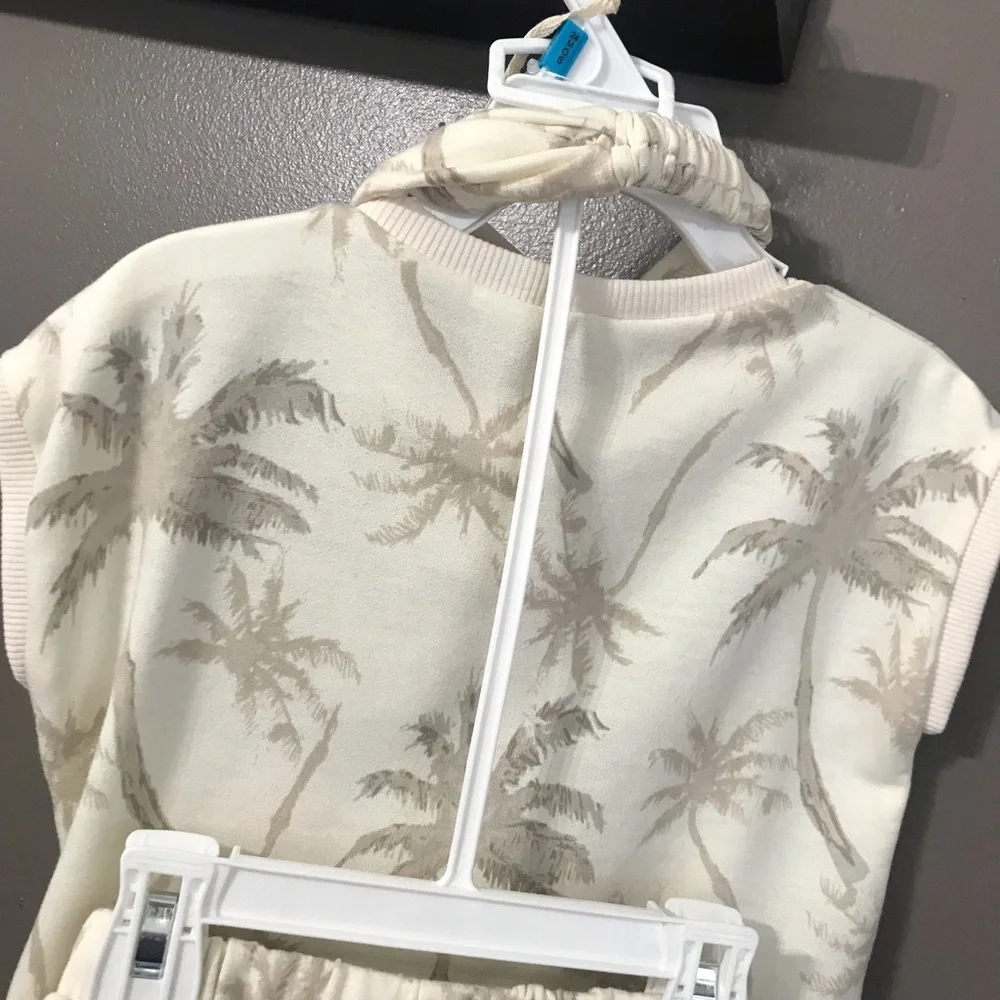 Jessica Simpson baby 24 months cream palms 3 piece outfit - Picture 10 of 13